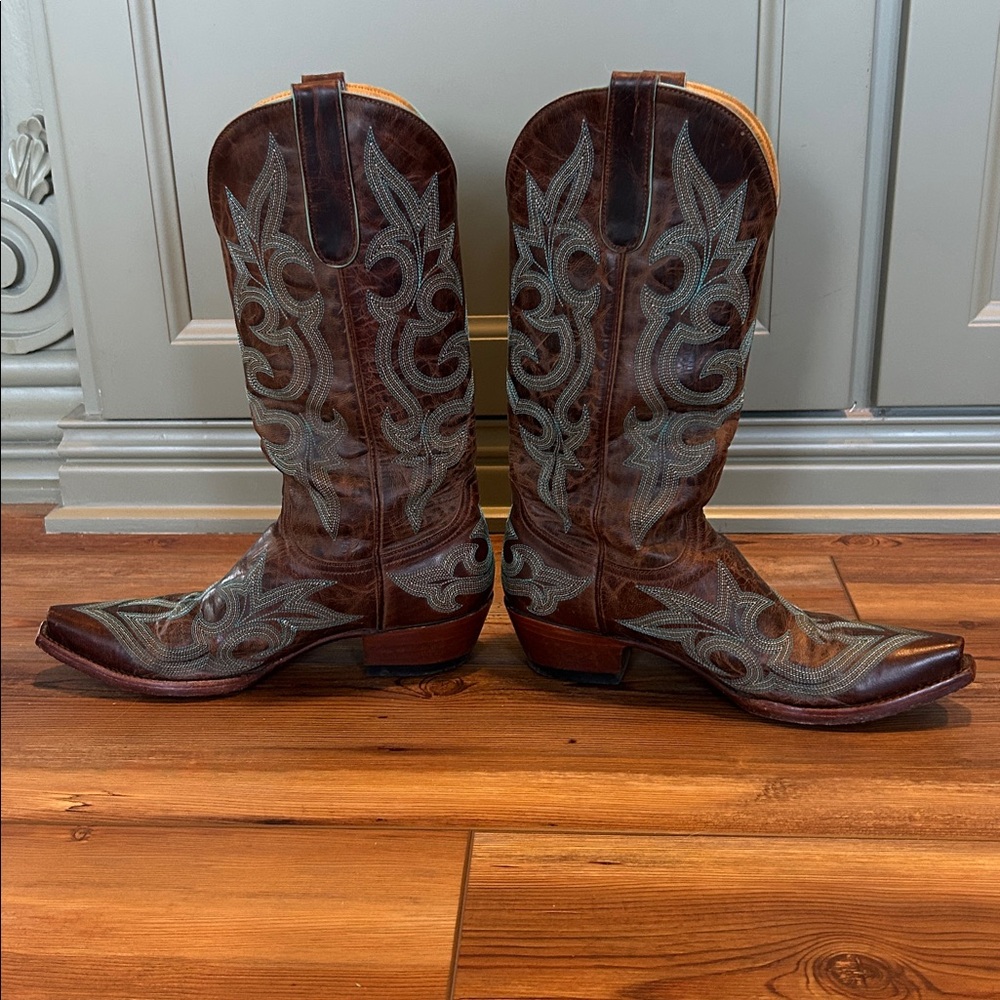 Old Gringo Diego Boots Brown with Turquoise and Tan Stitching - Picture 6 of 10